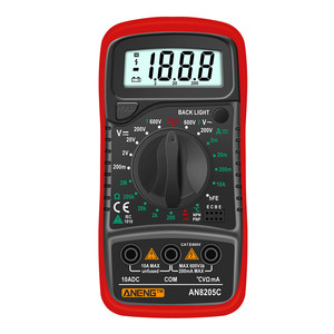 ANENG AN8205C Multimeter Digital Portabel, Ammeter Volt Ohm Tester Meter Multimetro dengan Termokopel Lampu Latar LCD