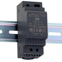 Konverter DC-DC Mean Well DDR-30L-15 30W Input 18-75VDC Output 15VDC Tegangan Dapat Diatur Kotak Logam Pemasangan Rel DIN Industri