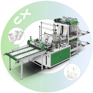 Polythene bag making machine plastic bag machine double layers four channel heat sealing cold cutting shopper bag making machine