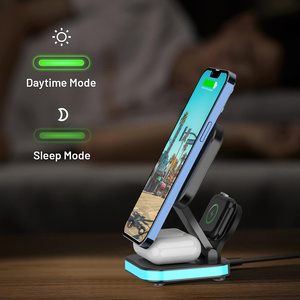 Soporte Multifuncional para Teléfono, <span class=keywords><strong>Cargador</strong></span> Inalámbrico Magnético 2 en 1, Base <span class=keywords><strong>de</strong></span> Carga Plegable para Teléfono y Auriculares - Product Image 5