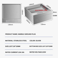 Caja de enchufes de suelo industrial negra con toma oculta, estándar UK, US, EU, BR, FR, con USB y RJ45, empotrada