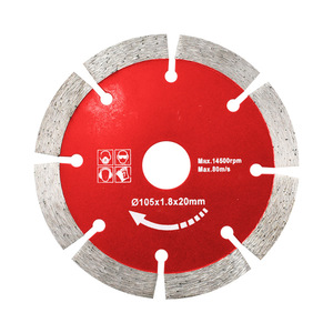 Lame de découpe diamantée Dry Cutting King 105x1.8x20mm segmentée pour la découpe de rainures murales dans le marbre, le granit et la pierre - Product Image 1