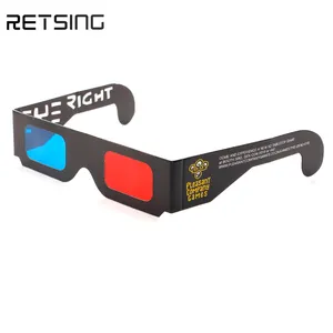 Red Blue Cardboard Glasses Movie Eyeglasses