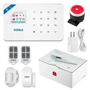 KERUI Tuya W18 TFT 스크린 WIFI GSM 홈 도난 보안 경보 시스템 모션 감지기 APP 제어 화재 연기 감지기 경보