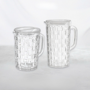 Carafe à eau en plastique transparent HALO 1500 ml avec couvercle et poignée, carafe texturée pour boissons, pour la maison, la cuisine, le restaurant, l'hôtel - Product Image 6