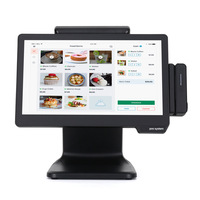 Usine directe 15.6 pouces double écran tactile numérique tout-en-un terminal de point de vente capacitif 10 points caisse enregistreuse Windows