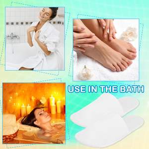 Pantuflas de Spa, Pantuflas Desechables Antideslizantes para Huéspedes, Casa, Interior, Baño, Dormitorio, Hotel, Pantuflas para Novia - Product Image 6