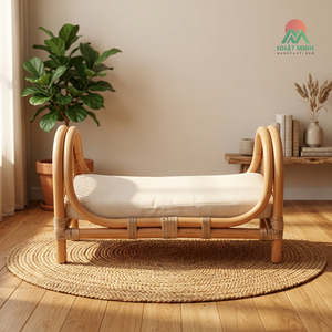 Lit/berceau pour poupée en rotin tressé à la main – un jouet pour enfants et un objet de décoration intérieure fabriqué au Vietnam, adapté aux enfants de 2 à 13 ans. - Product Image 4