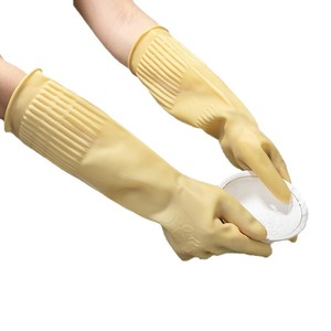 Gants en latex extra longs et épais, 38 cm, imperméables, pour la vaisselle, les tâches ménagères et la préparation des aliments - Product Image 1