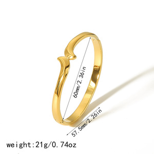 Adjustable 18K Gold <b>Titanium</b> Steel Bracelet For Women Circular Ring Design Gift Jewelry - Product Image 4