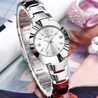 Nouveau femmes en acier inoxydable couleur carré Compact montre à Quartz étanche mince ceinture Simple verre trempé cadran à la mode alliage
