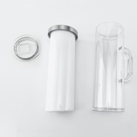Gobelet isotherme en acier inoxydable avec poignée en plastique, motif et logo personnalisés