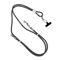 Tali Gantungan Ponsel dengan Panjang yang Dapat Disesuaikan, Kabel USB 2 in 1 Fungsi Tipe-C ke Tipe-C, Kabel Pengisian Cepat untuk Ponsel