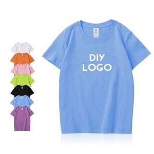 เสื้อยืดเด็กผ้าฝ้ายหวี 100% เป็นมิตรกับสิ่งแวดล้อม คอกลม สำหรับเด็กผู้ชายและเด็กผู้หญิง สไตล์ลำลอง - Product Image 1