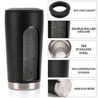 Thermos en acier inoxydable écologique de 500 ml, gobelet isotherme classique portable quatre-en-un avec couvercle pour le camping