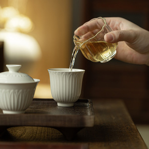 Ding Kiln White Lotus Petal Ceramic Master Cup Personal Tea Cup Kung Fu Tasting Cup Single Cup Dehua Porcelain - Product Image 2