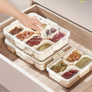 Paquete de Snacks Giratorio Portátil Proins al por Mayor con Correa de Mano y Hoja de Pegatinas, Dispensador de 5 Compartimentos con Tapa - Product Image 5