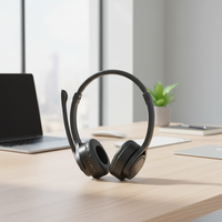 Casque audio sans fil dynamique avec bandeau, microphone intégré, logo personnalisé, BT5.4, 20 heures d'autonomie, certifié CE RoHS, pour le sport et les voyages