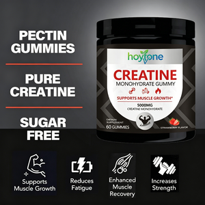 Gomitas de Creatina Monohidrato y L-Taurina Sin Azúcar para Adultos, 5g, Apoyo Energético y Crecimiento Muscular, Veganas, Sabor Fresa, Nutrición Deportiva - Product Image 4