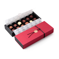 Boîte d'emballage pliable personnalisée pour chocolat, vide, avec séparateurs, finition mate, pour aliments, en papier couché