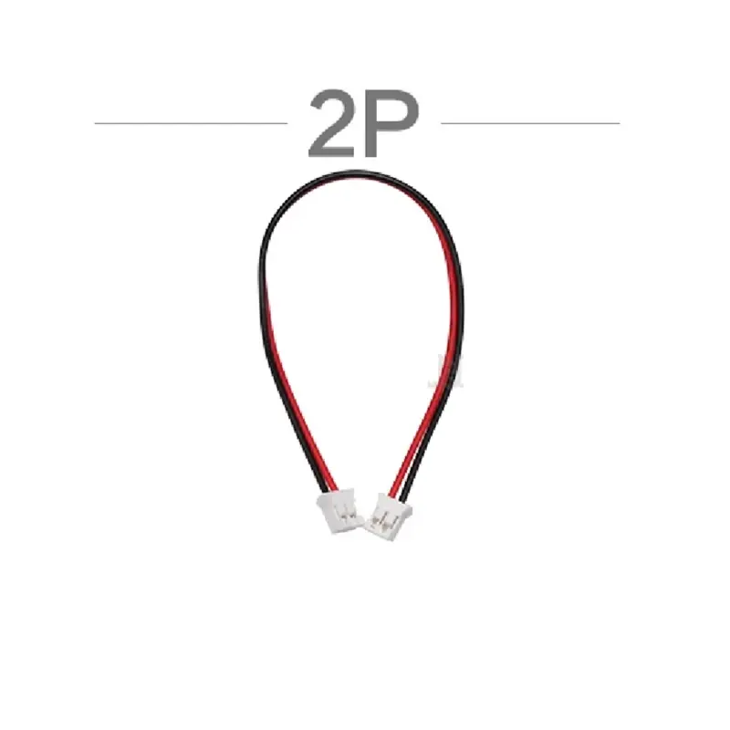 Kabel PH2.0 2PIN 20cm jalur terminal kepala ganda koneksi garis hitam dan merah