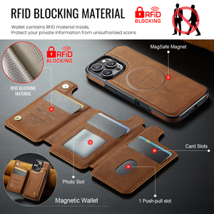 Custodia Business 2 in 1 in Pelle Staccabile con Ricarica Magnetica e Portatessere Magnetico per <span class=keywords><strong>iPhone</strong></span> 17 16 15 <span class=keywords><strong>14</strong></span> Pro Max - Product Image 4