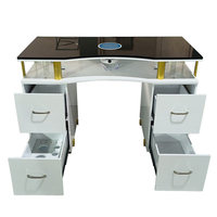 Ensemble table et chaise de manucure personnalisable en cuir véritable, style luxe léger et tendance, station double pour deux personnes, économique