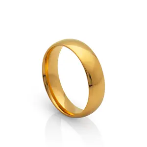 Chris April Trendy 316L Acero inoxidable minimalista PVD chapado en oro liso brillante redondo fidget SPINNER anillo de dedo
