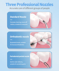 SAMO F500 irrigateur Oral IPX7 étanche Portable irrigateur Oral voyage à domicile fil dentaire eau Flosser 4 buses - Product Image 5