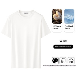 100 <span class=keywords><strong>Camisetas</strong></span> de Manga Corta de Algodón Pima Premium para Hombre, Estilo Vintage, Lisas, Color Sólido, Verano 2026, Nuevo Estilo, Sensación Fresca de Seda Helada, a la Moda - Product Image 5