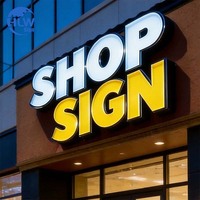 Enseigne LED lumineuse 3D haut de gamme Source Factory, lettres lumineuses pour façade de bâtiment, enseigne commerciale pour bureaux, télécommande