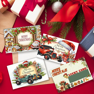 Carte de voeux à gratter de peinture de diamant de Noël-Cadeau de vacances de bricolage festif - Product Image 6