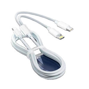 2.4A Type-C à Type-C PD Câble USB de charge rapide 2-en-1 Câble de téléphone portable pour <span class=keywords><strong>IPhone</strong></span> 12 <span class=keywords><strong>13</strong></span> 14 15 16 17 Compatible Lighting Type-C - Product Image 1