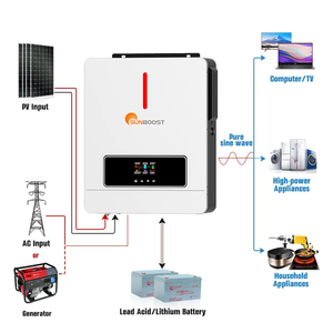 SUNBOOST Inverter tenaga surya hibrida, Inverter tenaga surya AC DC 3KW 5000W 220V, Inverter Off Grid untuk sistem tenaga surya hibrida - Product Image 1