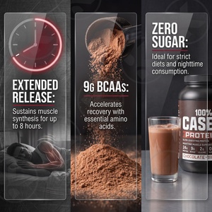 Marca Privada OEM/ODM, Proteína de Caseína 100% Natural en Polvo <span class=keywords><strong>para</strong></span> Adultos, Apoyo Muscular, 0 Azúcar, 9G <span class=keywords><strong>BCAA</strong></span> <span class=keywords><strong>para</strong></span> Recuperación Nocturna - Product Image 3
