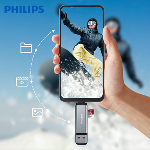 Philips <b>SD</b> TF 2 in 1 <b>Card</b> Reader Aluminum Alloy USB <b>Memory</b> Stick Reader for Mobile Phone Tablet Computer - Product Image 2
