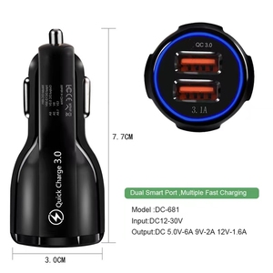 Cargador de Coche Doble USB con Carga Rápida QC 3.0 5V 3A, Cargador Rápido <span class=keywords><strong>para</strong></span> Teléfono con Adaptador <span class=keywords><strong>para</strong></span> <span class=keywords><strong>iPhone</strong></span> 17 15 y Dispositivos Electrónicos - Product Image 2