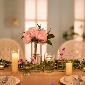 Alto <span class=keywords><strong>vetro</strong></span> borosilicato portacandele e vaso idroponico trasparente decorazione <span class=keywords><strong>per</strong></span> la casa ornamento con bocca larga antivento tazza vuota - Product Image 2