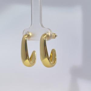 Boucles d'oreilles clous pour femmes Tianyu Gems, plaquées or, forme de lettre, style vintage de luxe léger, style Hong Kong - Product Image 1