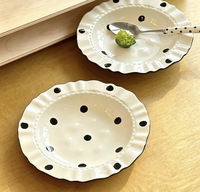 Assiettes à petit-déjeuner en céramique de la série BoBo, assiettes à salade, plats profonds pour le dîner, vaisselle de table pour la maison