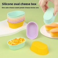 Moule à cheesecake en silicone, résistant au four, réutilisable, ovale, mini, pour gâteaux, cupcakes, gelées, poudings, desserts, outils de pâtisserie