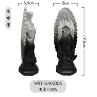 Vente en gros de fournitures d'art et d'artisanat en résine Statue en résine de la Vierge Marie catholique pour cadeaux