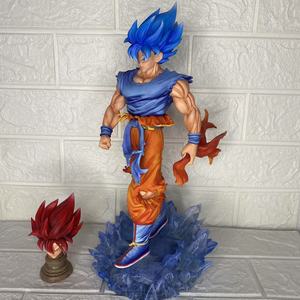 Figurines de collection de manga de dessin animé lumineuses Super Saiyan Goku à deux têtes interchangeables DRAGON <span class=keywords><strong>BAII</strong></span> de 33 cm, modèle de jouet en PVC, figurines d'anime - Product Image 5