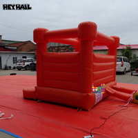 Château gonflable orange vif en PVC commercial durable, idéal pour toutes sortes de fêtes et d'événements