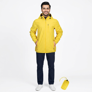 Haute qualité hommes pluie imperméable veste léger compressible coupe-vent veste cyclisme imperméable avec capuche en plein air décontracté - Product Image 1
