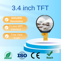 Module LCD rond Lianxun 3,4 pouces, résolution 800x800, angle de vision libre, luminosité élevée 500 nits, 40 broches