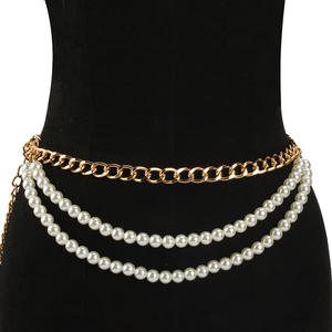 Chaîne de taille multicouche minimaliste en perles, style européen et américain, ornement de corps rétro hip-hop, style urbain - Product Image 5