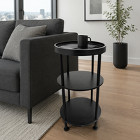 Table d'appoint en métal industriel moderne, couleur personnalisée, rangement durable, facile à nettoyer, meubles de salon pour usage domestique, table basse