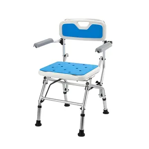 Người cao niên khuyết tật Chiều cao có thể điều chỉnh vòi hoa sen Phân người cao tuổi bệnh nhân tắm Ghế gấp ghế tắm với tay vịn và tựa lưng