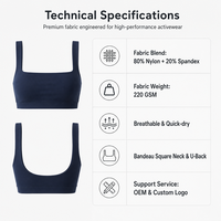 Ensemble de yoga personnalisé 2 pièces : Soutien-gorge de sport à col carré et bretelles larges, Legging évasé taille haute coupe bootcut, sans couture, respirant, extensible dans les quatre sens